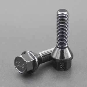 M12 Shank 38mm Cone Seat Extended Wheel Bolt Grade 12.9 For BMW E Chassis Dual Coating Black Finish