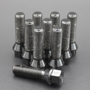 Shank 36mm Cone Seat M14 Extended Wheel Bolt Grade 12.9 For BMW F Chassis G Chassis Dual Coating Black Finish