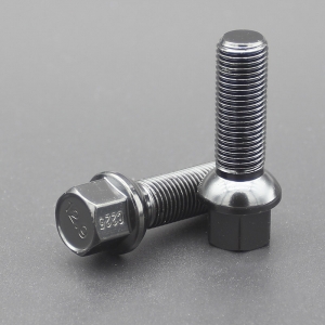 42mm Shank Black 12.9 Grade R13 Ball Seat Extended Lug Bolts with Dual Coating for VW Series