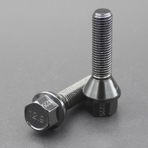 M12 Shank 41mm Cone Seat Extended Wheel Bolt Grade 12.9 For BMW E Chassis Dual Coating Black Finish