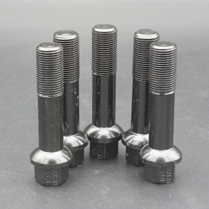 M15x1.25 Shank 65mm R14 Ball Seat Extended Wheel Bolt Grade 12.9 For New Mercedes Black Coating Finish