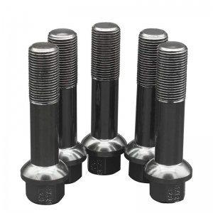 M15x1.25 Shank 55mm R14 Ball Seat Extended Wheel Bolt Grade 12.9 For New Mercedes Black Coating Finish