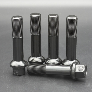 M15x1.25 Shank 60mm R14 Ball Seat Extended Wheel Bolt Grade 12.9 For New Mercedes Black Coating Finish